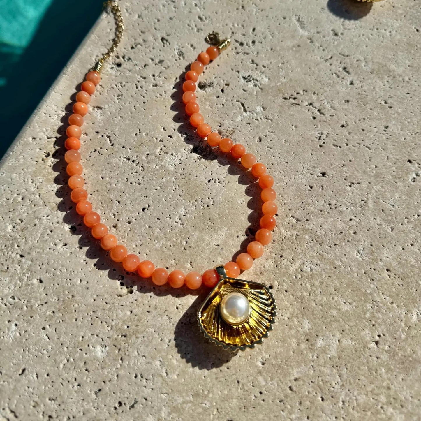 PRE-SALE awm orange coral jade mermaid necklace