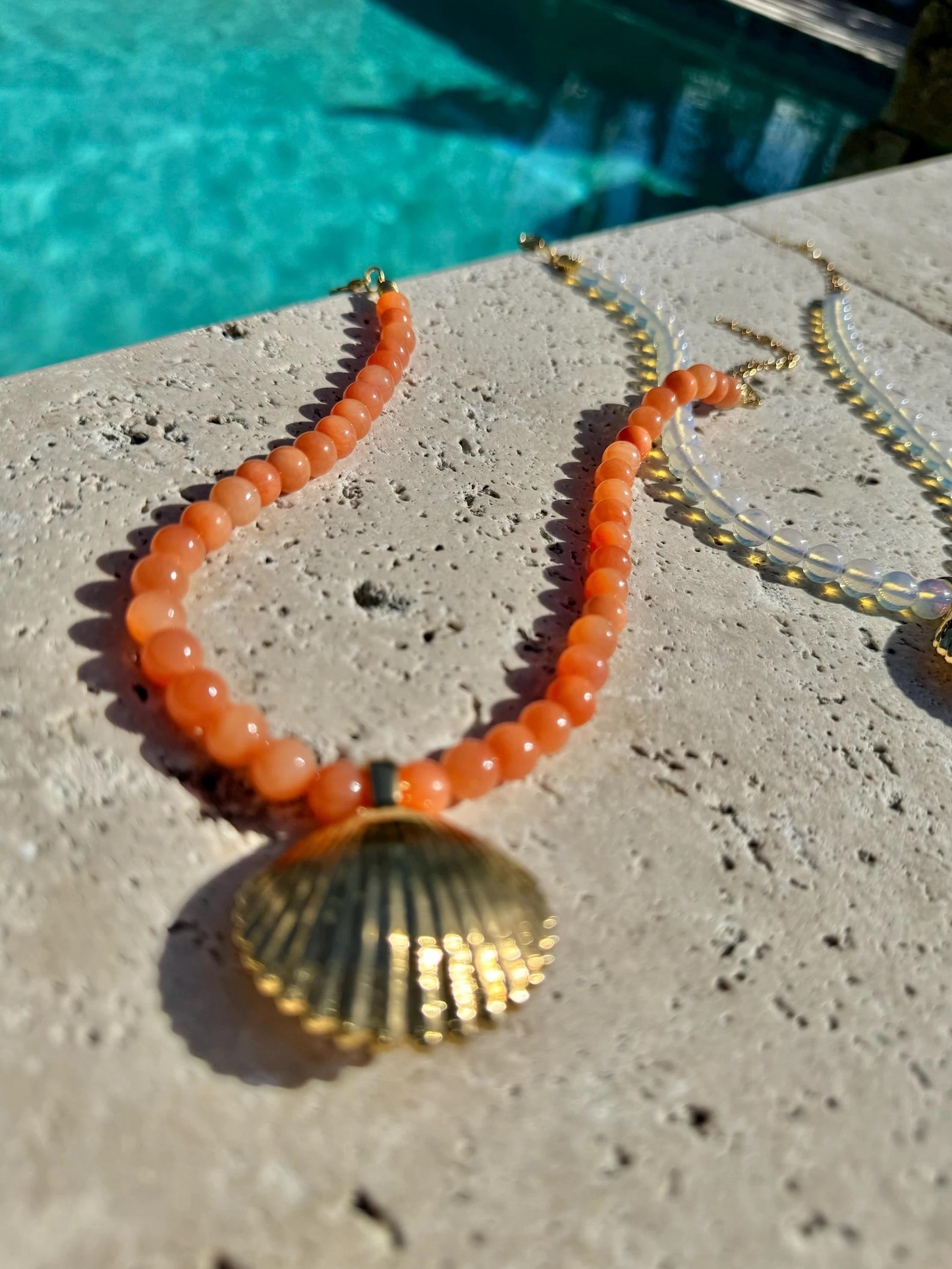 PRE-SALE awm orange coral jade mermaid necklace